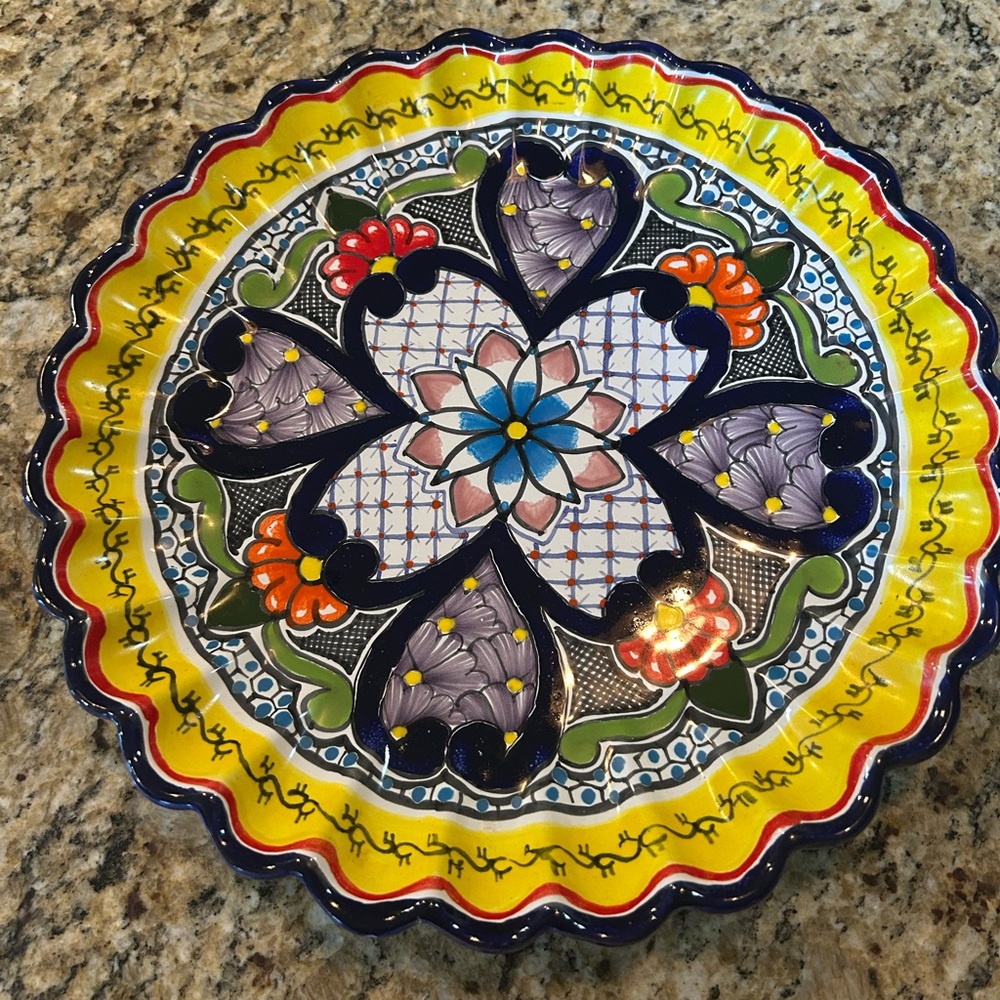 Colorful Mexican Pottery Platter